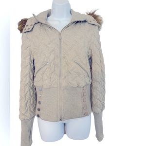 Bebe hooded zip up jacket RARE NEW NEVER WORN size L
